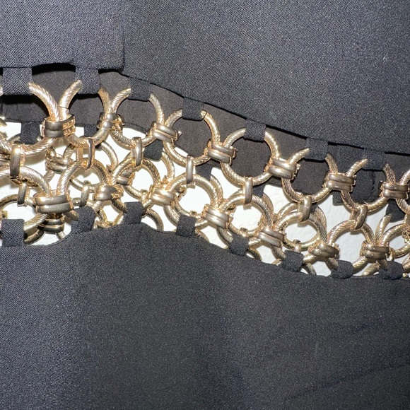 Alexis “Tale” black midi dress w gold o ring cut out detail XL - Picture 4 of 9